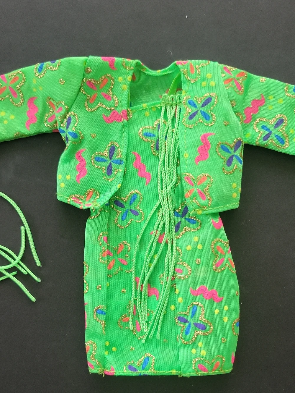 Neon Green Fringe Barbie Outfit- Floral Print Tank Dress & Jacket